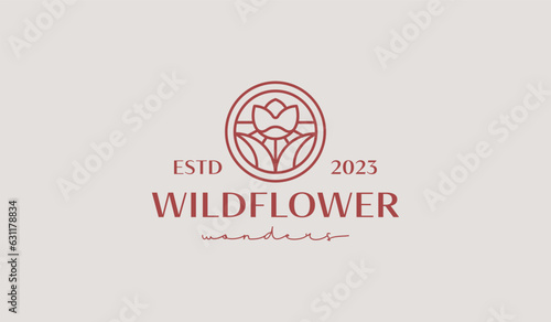 Leaf Flower Plant Logo Template. Universal creative premium symbol. Vector illustration. Creative Minimal design template. Symbol for Corporate Business Identity