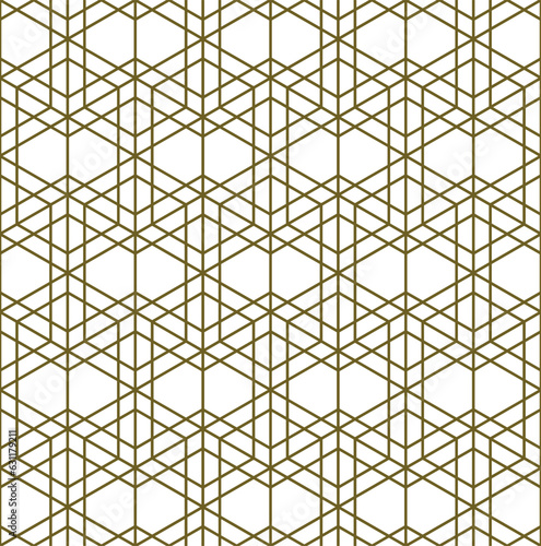 Seamless geometric pattern in Japanese craft style Kumiko Zaiku