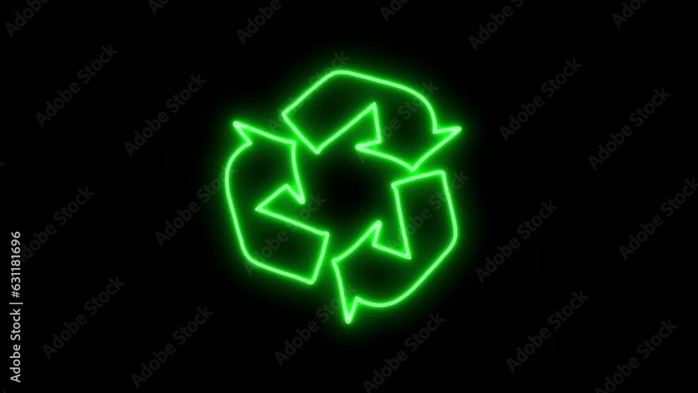 4K Animated Glowing Neon Light Recycling Icon Isolated on black background. Rotating Clean Environment Concept Animation. Illuminated recycle sign. Glowing neon line recycle gif. Glow Led Light icon. 4K Animated Glowing Neon Light Recycling Icon Isolated on black background. Rotating Clean Environment Concept Animation. Illuminated recycle sign. Glowing neon line recycle gif. Glow Led Light icon.