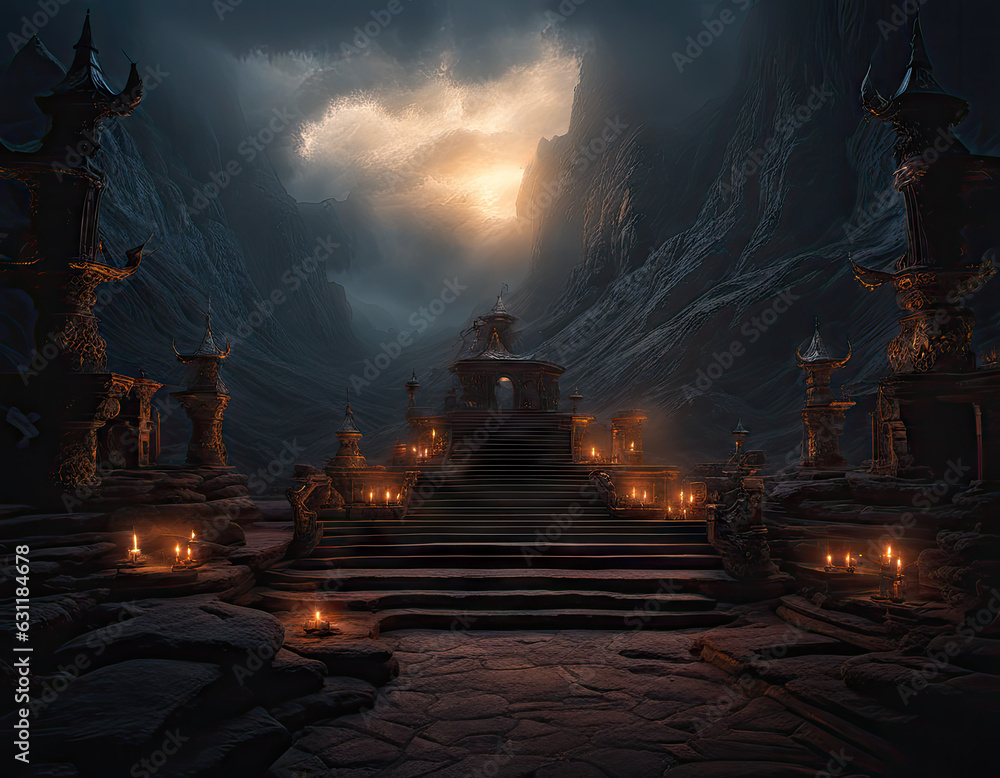 Temple, Mystic, fantasy, altar