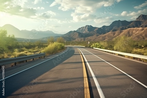 Road in the desert. Road in the desert. Travel concept. © vachom