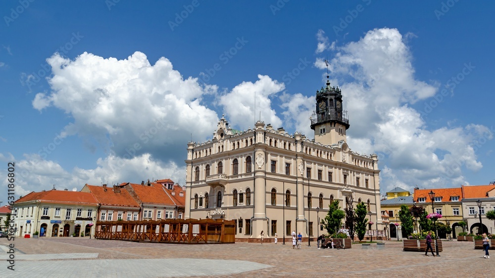 Jaroslaw, province SubcarpathianPoland. 25-06-2023 The town hall in Jarosław.