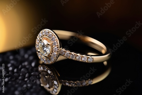 luxurious designer ring jewelry photography for anniversary event generative ai