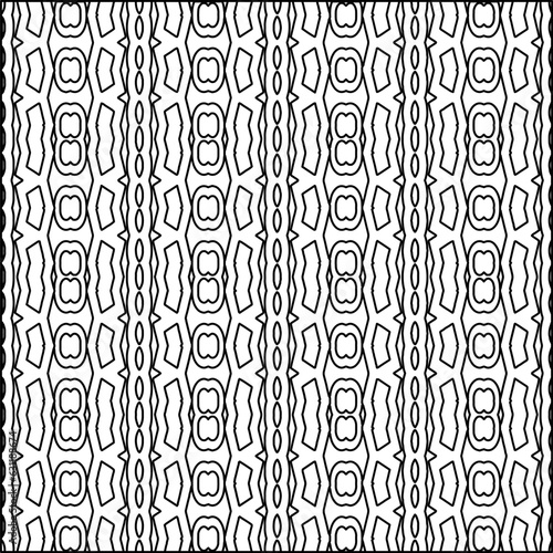 Abstract background with figures from lines. black and white pattern for web page  textures  card  poster  fabric  textile. Monochrome graphic repeating design.