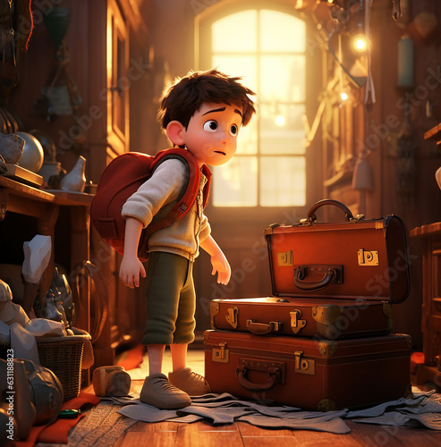 The traveler comes across a room filled with treasure, wanderlust travel stock images, cartoon illustration art