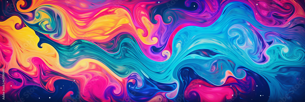 creative, bright abstract background with colorful waves. Generative Ai. 