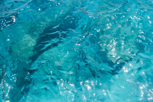Serene blue waters of mediterranean water texture background © Aybars