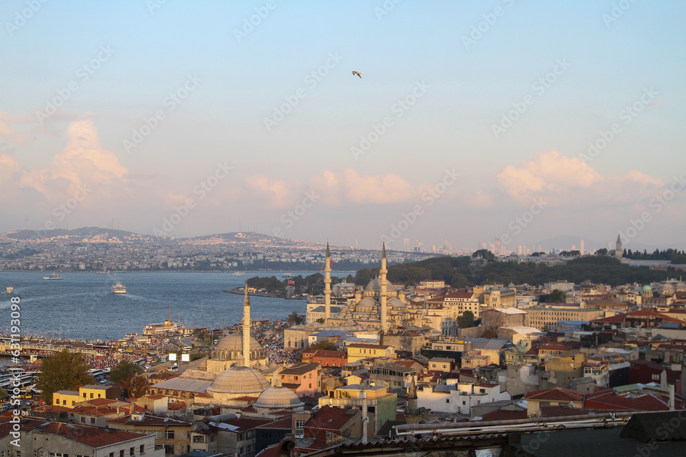 Exquisite istanbul views, Bosphorus views of istanbul, the most beautiful city in the world, A beautiful view of Istanbul with the Bosphorus and the mosque