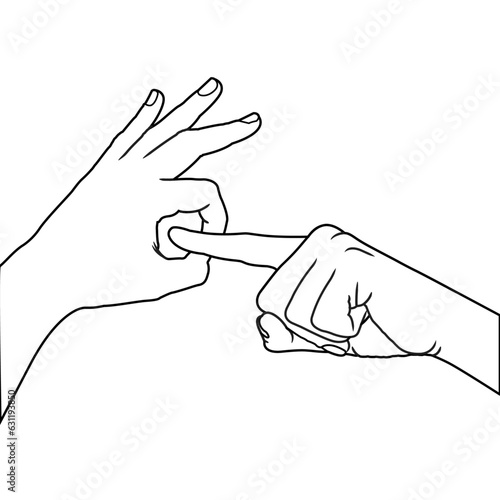 Hands sex gesture line art