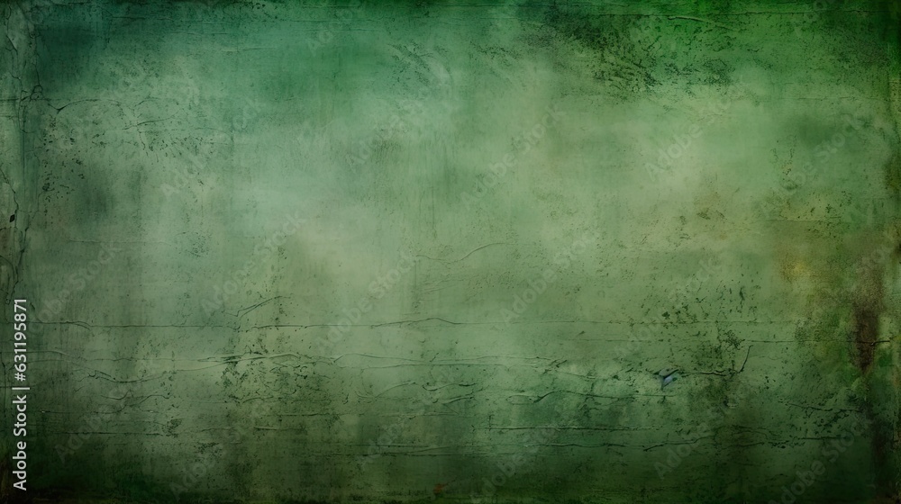 Green Fade. Aged Weathered Stucco Wall for Vintage or Retro Backgrounds with Distressed and Rustic Grunge Effect: Generative AI