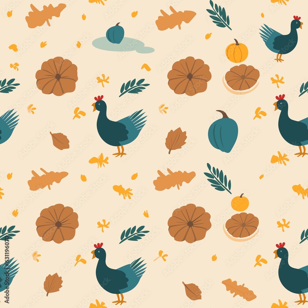Obraz premium Thanksgiving Pattern vector illustration, Background