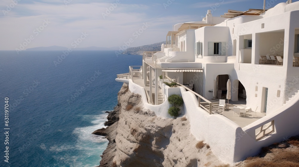  a cliff side with a house on the side of it.  generative ai