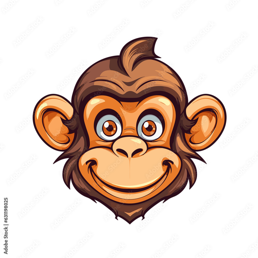 Fototapeta premium Cartoon Monkey , PNG For Tshirt