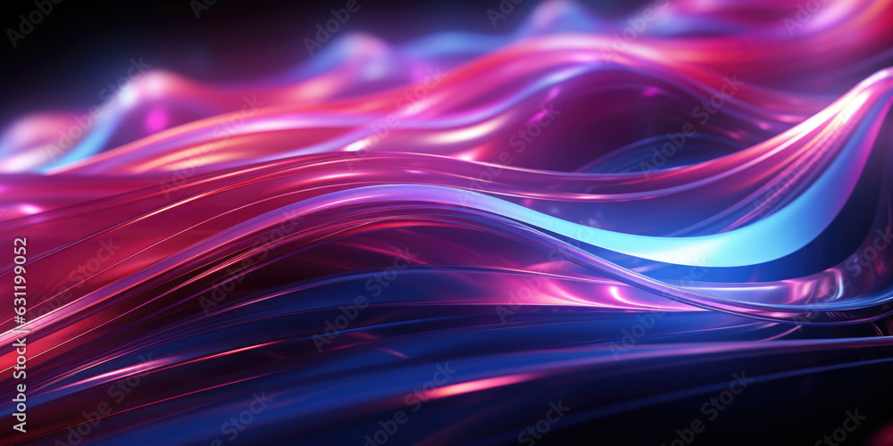 abstract dynamic backdrop of blue and purple neon synthwave waves in motion on black background with neon light abstract dynamic backdrop of blue and purple neon synthwave waves in motion on black background with neon light