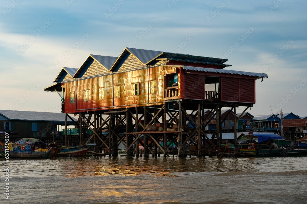 Building in the Kompong Khleang floating village in Cambodia