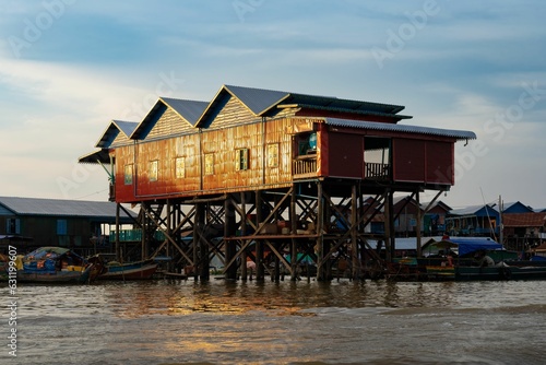 Building in the Kompong Khleang floating village in Cambodia