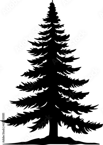 Christmas tree silhouette illustration © ABC Vector