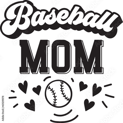 "baseball mom" vector isolated on a white background