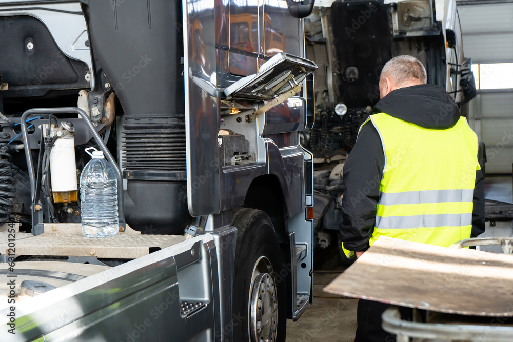 Truck repair in garage service. Truck repair in garage service.