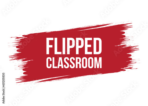 Brush style flipped classroom banner vector design illustration