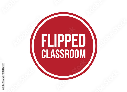 flipped classroom red vector banner illustration isolated on white background