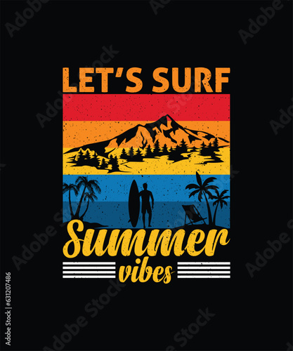 Surfing T-shirt Design  Surfing  Beach T-shirt Design