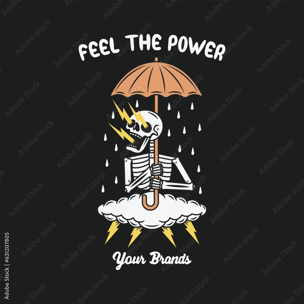 Skull rain tee graphics vector. Skull rain tee graphics vector.