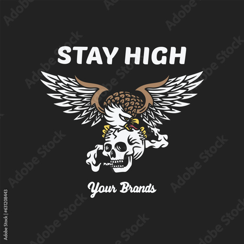 Stay high tee graphics vector.