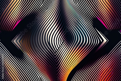 abstract dark geometric stripped retrowave background with neo-pop colors