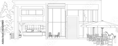 3D illustration of coffee shop