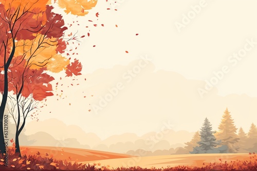 Serene Autumn Landscape Created with Generative AI