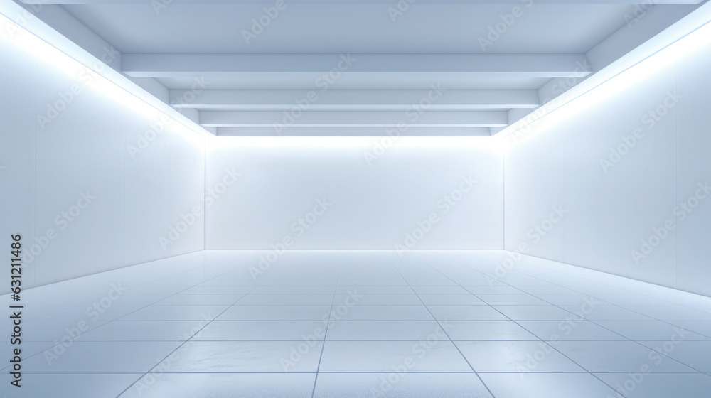 futuristic white room with neon lights. Blank and empty with copy space, futuristic white room with neon lights. Blank and empty with copy space,