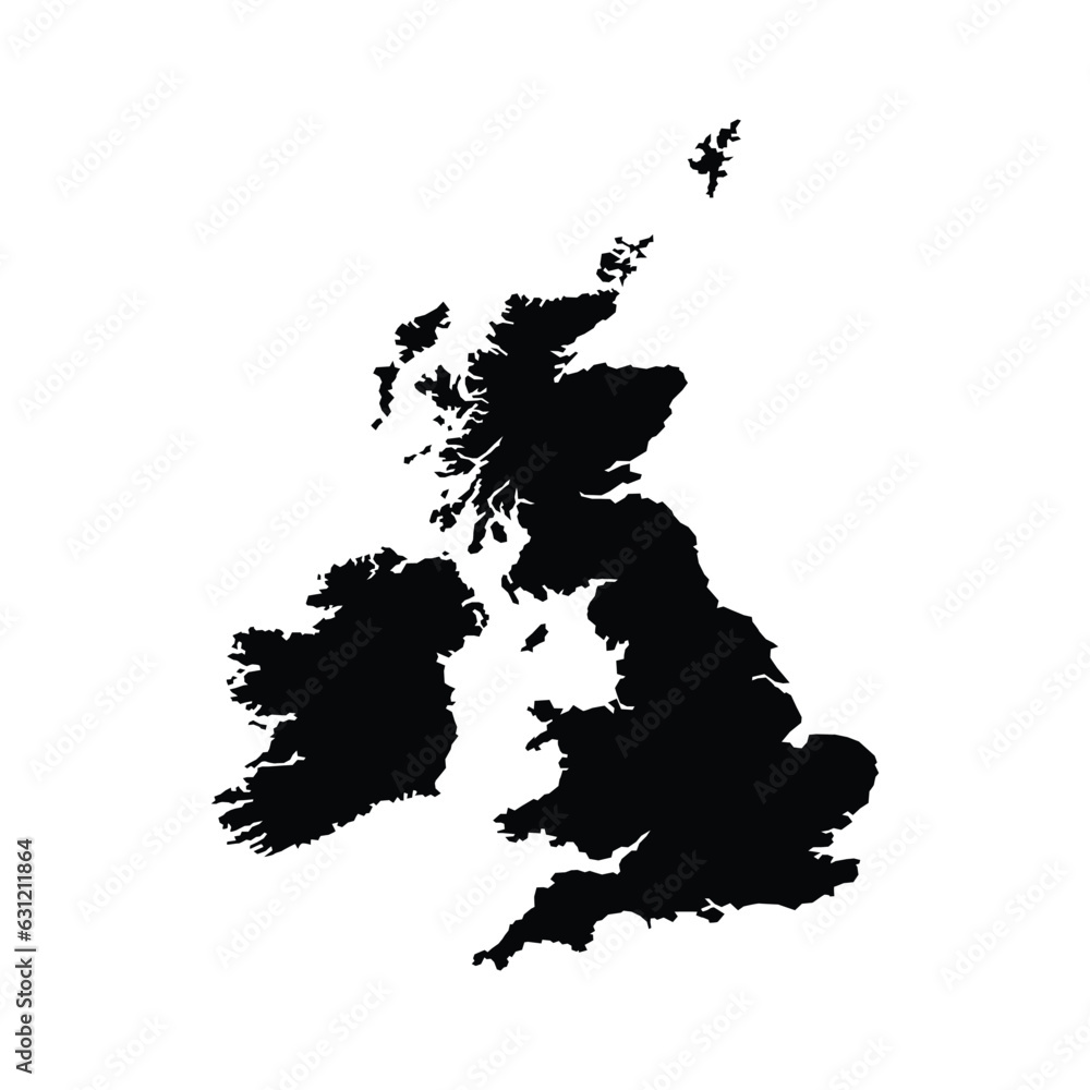 UK map silhouette icon vector. Stock Vector | Adobe Stock