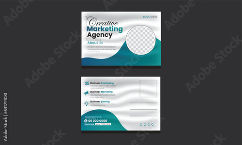 corporate Postcard Design vector. creative Modern business postcard design template 