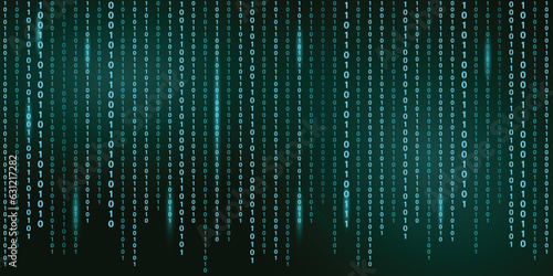 Abstract futuristic cyberspace binary code, matrix background  light blue color vector 
