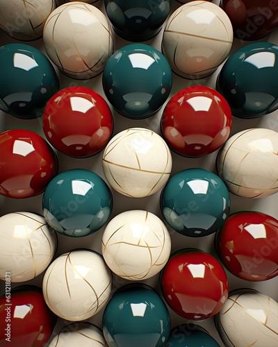 Above, irregular balls create a minimalist background. (Generative AI)
