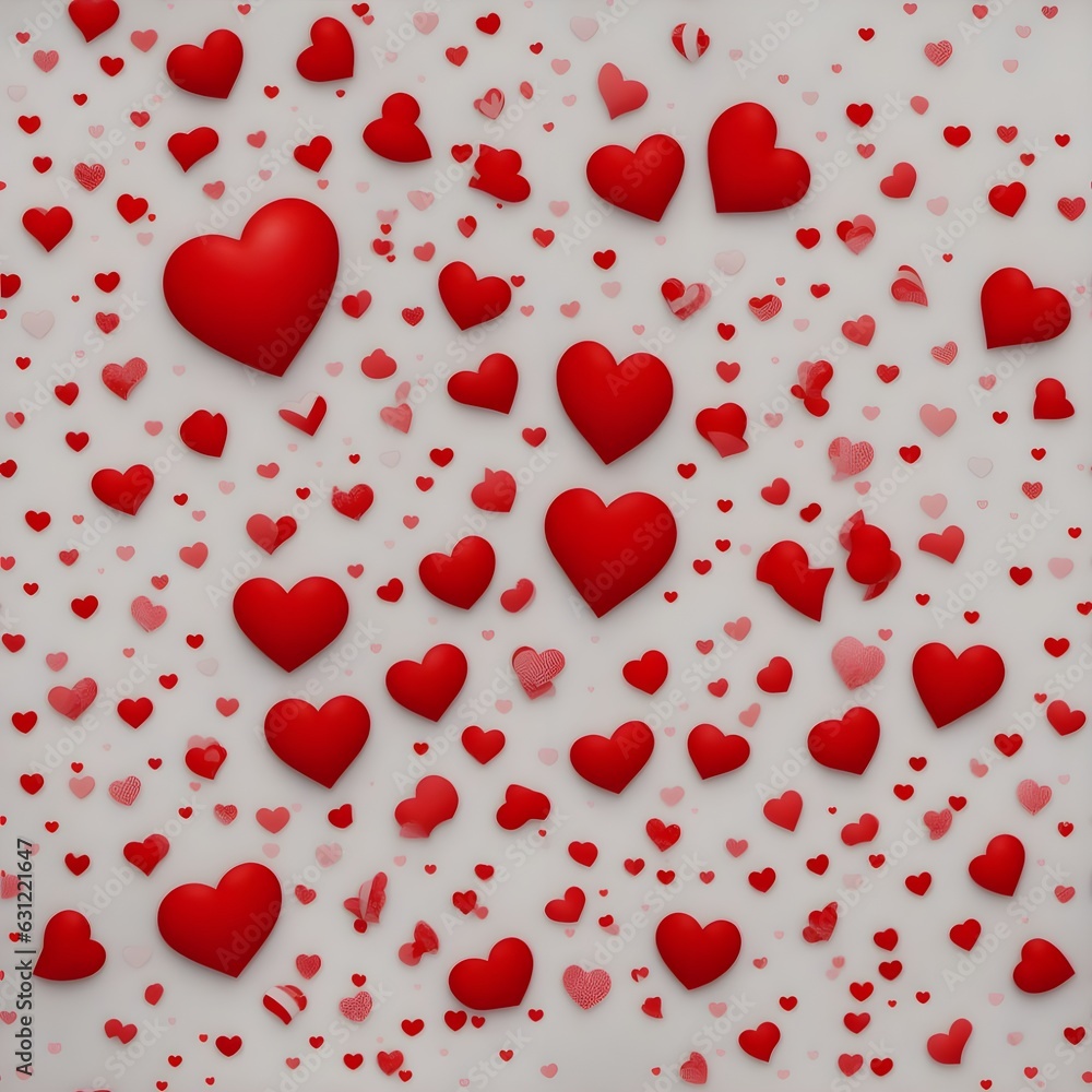 Seamless background patterns with hearts, Generated AI