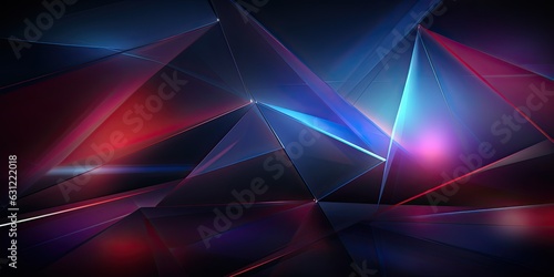 Fototapeta Naklejka Na Ścianę i Meble -  Abstract 3d background, glowing geometric shapes pattern texture on dark black background