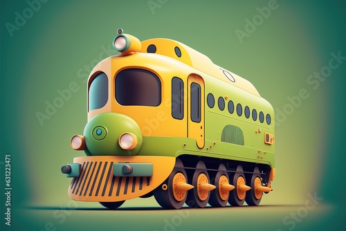 Cute cartoon train, vector art style 