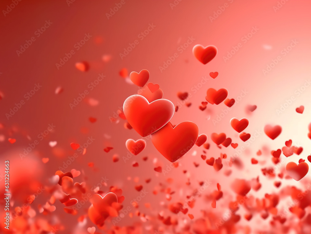 Valentines day background banner - abstract panorama background with red hearts - concept love Valentines day background banner - abstract panorama background with red hearts - concept love