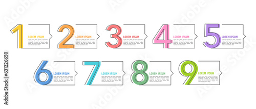 Infographic message box with the number design template. Vector illustration.