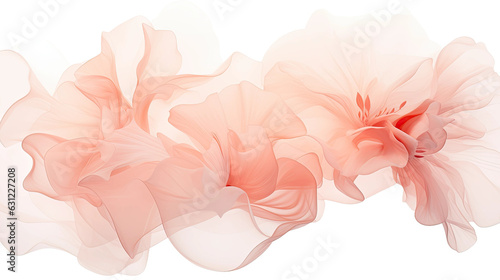 combining pastel peach and rose pink in an abstract futuristic texture isolated on a transparent background, generative ai