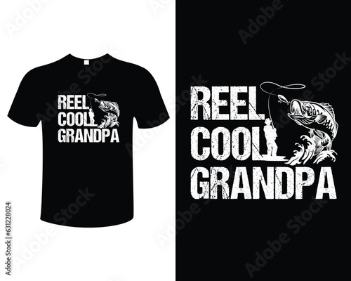 Fishing Illustration Vintage Typography Vector T-shirt Design Template