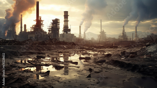 environmental pollution and industrial exterior pollution