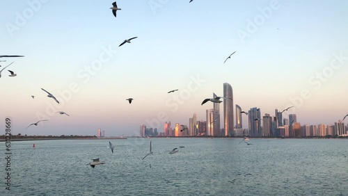 Wallpaper Mural City Skyline and cityscape at sunset in Abu Dhabi UAE. Torontodigital.ca