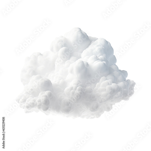 Obraz na płótnie White cloud on transparent backround; ideal for creating atmosphere and composition.
