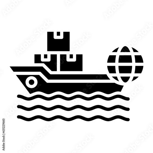 Worldwide Shipping Boat Icon