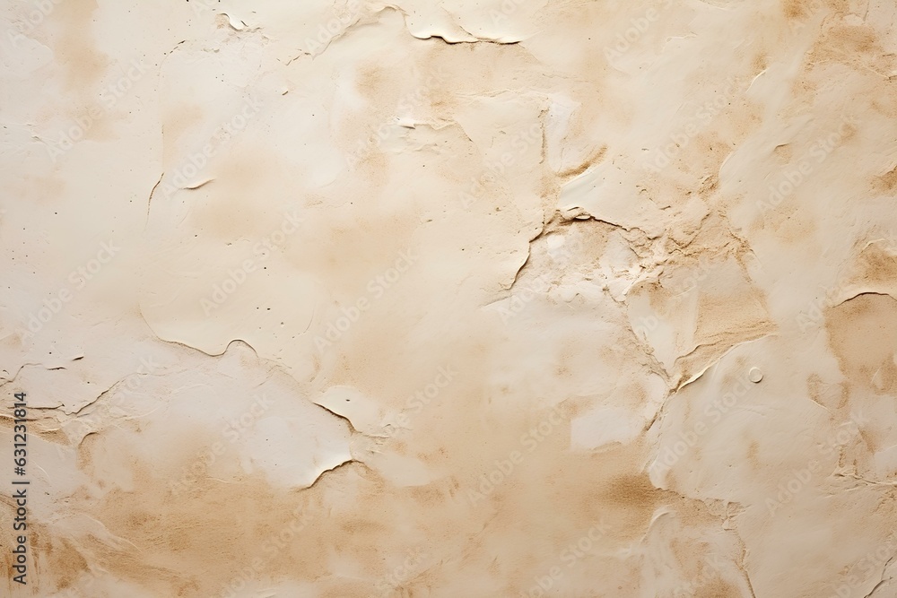Colour old concrete wall texture background. Close up retro plain cream color cement wall background texture. Design paper vintage parchment element. generative AI
