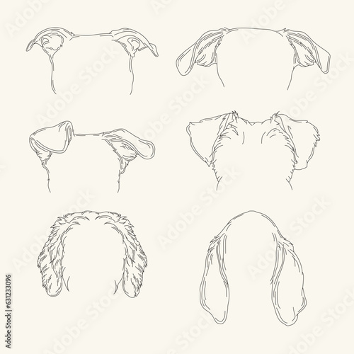 Dog ears line drawing ai eps