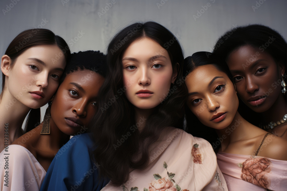 Obraz premium Group Portrait Of Models From Different Ethnic Backgrounds